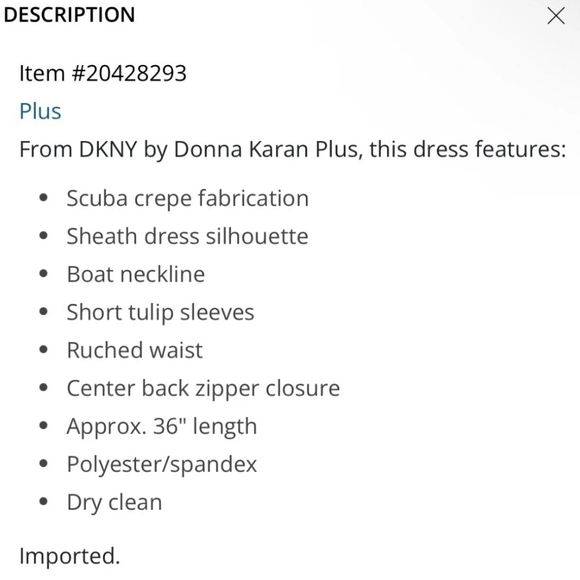 NWT DKNY Plus Short Tulip Sleeve Boat Neck Ruched Waisted Sheath Black Dress 22W - Picture 2 of 9